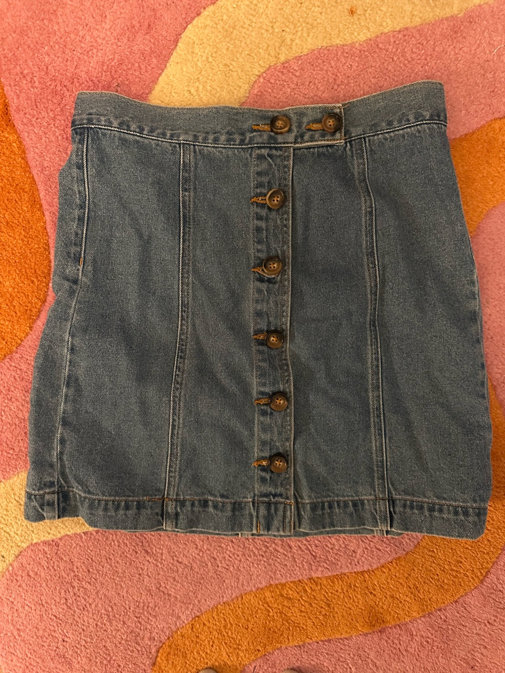 Forever 21 Blue Denim Button-Front Pencil Skirt